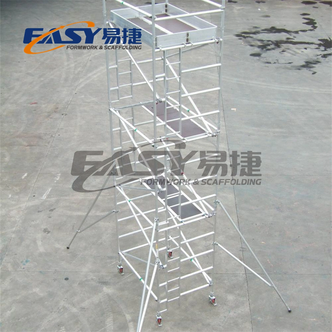 Easy Scaffolding 6/8/10/12/14m Aluminum Mobile Moving Scaffold Tower