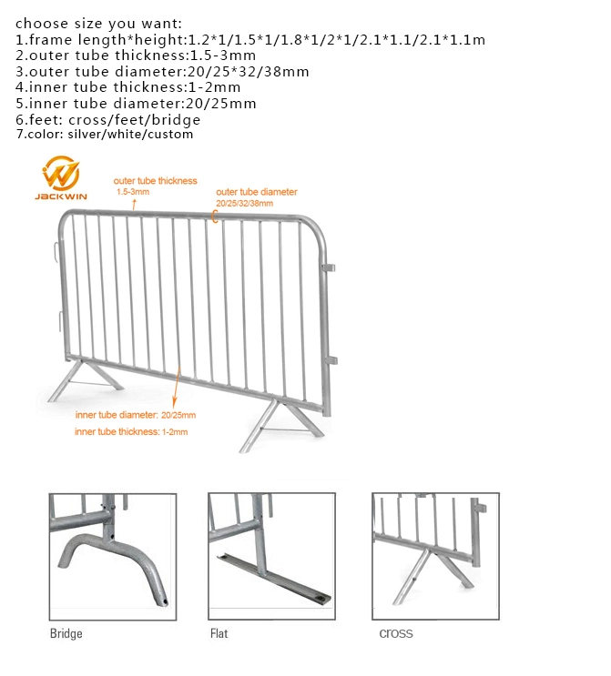 Custom Size Cheap Galvanized Stage Crowd Control Barrier