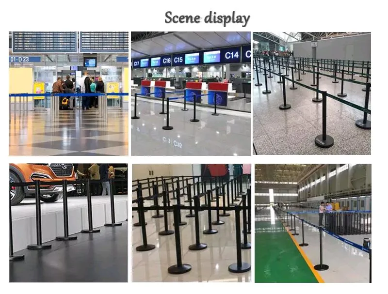 High Quality Steel Stanchion Rope Red Queue Line Barrier